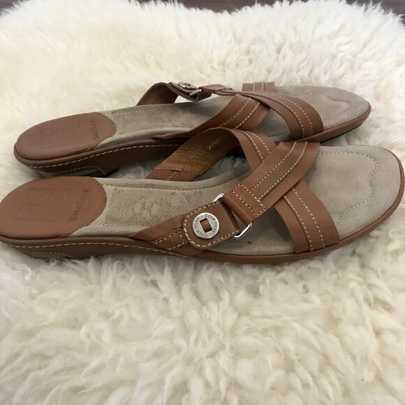 Cole Haan X Nike Air Women's Strappy Brown Leather Comfort Walking Sandal Size 8 - Picture 4 of 12